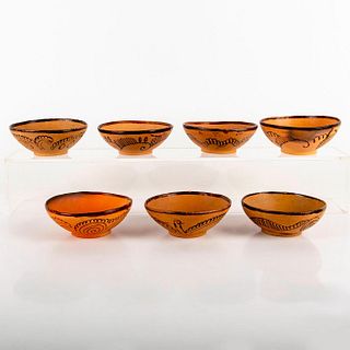 Set of 7 Pre-Columbian Ceramic Bowl Replicas