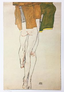 Egon Schiele  (After) - Half Nude Torsos Standing 1913