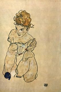 Egon Schiele (After) - Sitting Woman