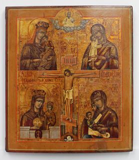 Unknown Artist - Crucifiction and Four Marys (Russian