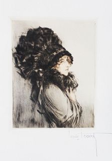 Louis Icart - Femme au Chapeau