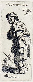 Rembrandt van Rijn (after) - A Peasant Calling Out "Tis