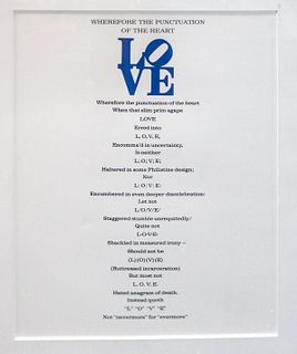 Robert Indiana - Love Poem Wherefore the punctuation of