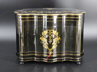 Antique Ebonized And Mother Of Pearl Inlaid