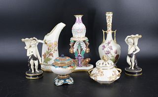 7 Piece Of Worcester & English Porcelain Cabinet