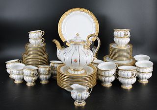 Large Meissen Gold Leaf Porcelain Service (96 pcs)
