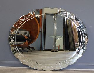 Vintage And Large Venetian style Oval Mirror