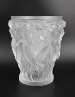 Lalique France "Bacchantes" Glass Vase.