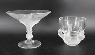 Lalique France "Virginia" Compote Together With