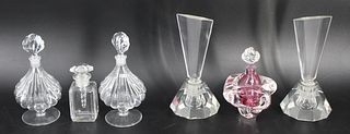 Lot Of 5 Glass Perfumes Inc 3 Signed Baccarat