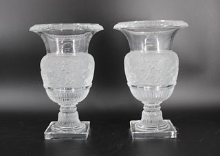 A Pair Of Lalique France "Versailles" Frosted &
