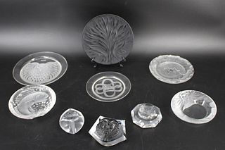 Lot Of 9 Lalique France Glass Items.