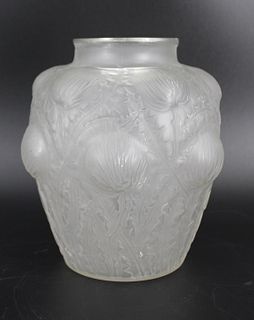 R. Lalique Antique Glass "Donremy" Vase.