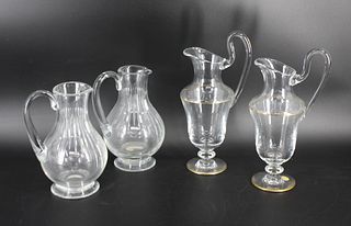 2 Pairs Of Baccarat Glass Jugs.