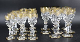Lot Of St Louis Gilt Decorated Cut Glasses.