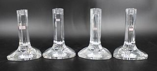 2 Pairs Of Baccarat Glass Candlesticks.