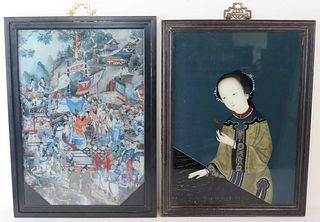 (2) Chinese Reverse Paintings on Glass.