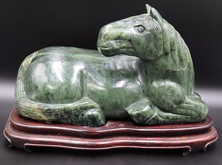 Large Chinese Spinach Jade Horse.
