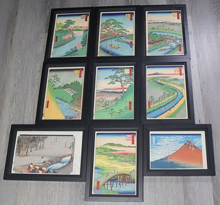 Collection of (9) Japanese Prints Inc. Hiroshige.