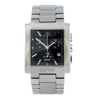 ESPIRIT - a gentleman's chronograph bracelet watch. Stainless steel case. Unsigned quartz movement.