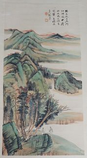 Chinese Signed Zhang Di-Quan Landscape Scroll.