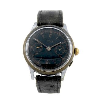 TITUS - a gentleman's chronograph wrist watch. Base metal case with stainless steel case back. Numbe