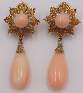 JEWELRY. Pair of Buccellati 18kt Gold and Coral
