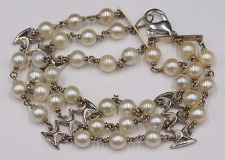 JEWELRY. 14kt Gold and Pearl Bracelet.