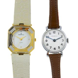 Group of ten assorted watches and two white metal pocket watches. All recommended for spare or repai