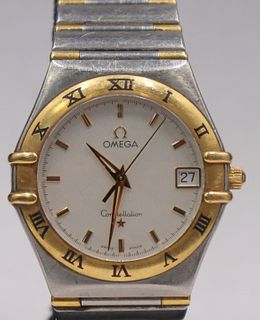JEWELRY. Omega Constellation Two-tone Watch.