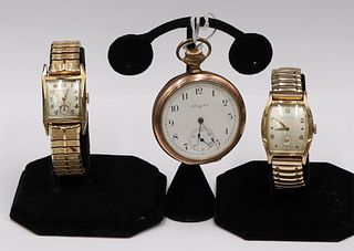 JEWELRY. Men's Gold Tone Watch Grouping.