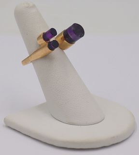 JEWELRY. Vendome 18kt Gold and Amethyst Ring.