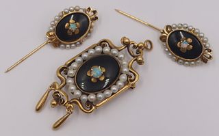JEWELRY. Signed Victorian Style 14kt Gold Suite.