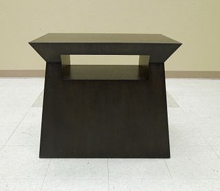 Contemporary Wood Open Shelf End Table.