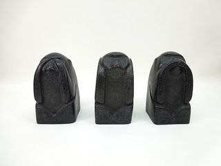 Kishi "Three Monkeys" Stone Sculptures. 