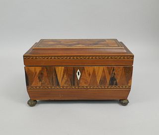 19th C. Inlaid Marquetry Humidor.
