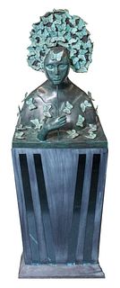Sergio Bustamante "Lady with Butterflies" Bronze