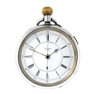 An open face centre seconds pocket watch. Silver case, hallmarked Chester 1905. Numbered 21035. Unsi