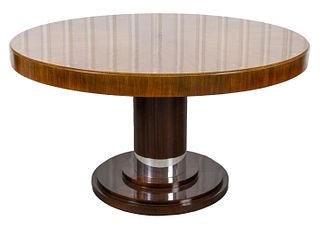 Art Deco Shell Inlaid Oak Dining Table