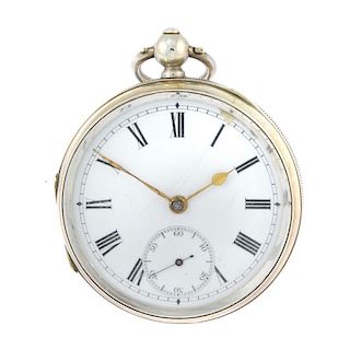 A group of four silver pocket watches, to include a full hunter example. All recommended for spare o
