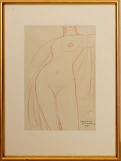 Gaston Lachaise Female Nude Graphite on Paper