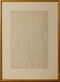 Gaston Lachaise Female Nude Graphite on Paper
