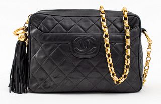 Chanel Quilted Black Leather Handbag