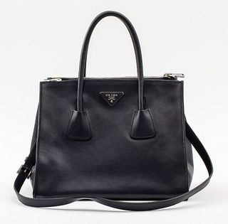 Prada Navy Blue Leather Handbag