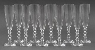 Baccarat Crystal "Vega Flute" Champagne Flutes, 10