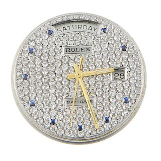 ROLEX - an automatic gentleman's Day-Date calibre 1556. Diamond pavÚ set dial, sapphire hour markers