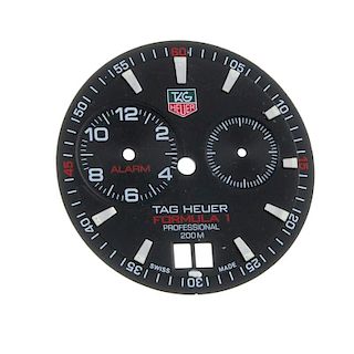 TAG HEUER - a gentleman's Formula 1 Alarm dial. Black dial with luminous hour markers, split date ap
