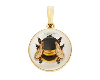 A reverse crystal bee brooch/pendant