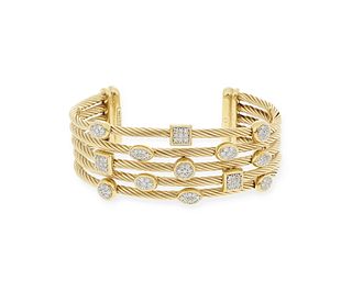 A David Yurman diamond "Confetti" flexible cuff bracelet