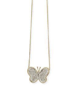A diamond butterfly necklace